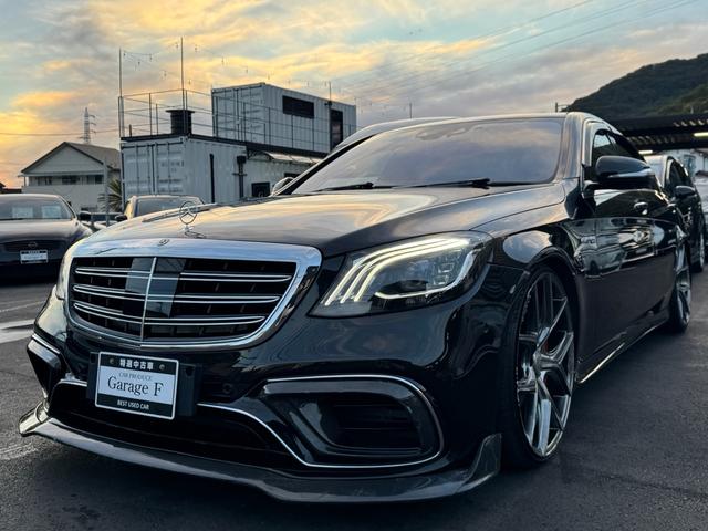 Sクラス S300h AMGライン S63後期仕様 社外カーボンフロント 社外カーボンバンパーダクト 22インチホイール アンビエントライト フロントゴーストフィルム ロワリングキット(5枚目)