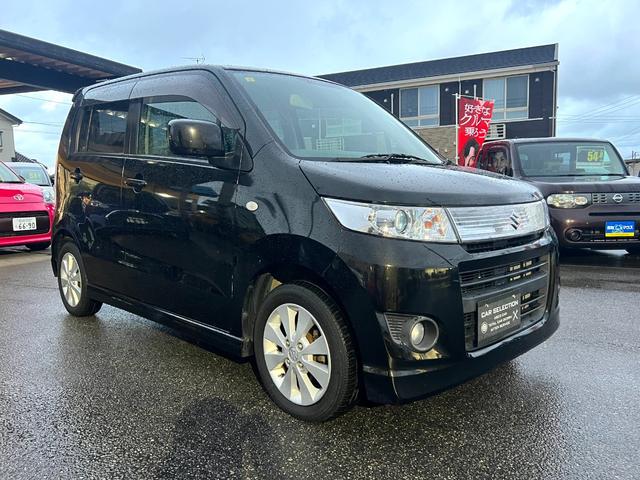 ワゴンRスティングレー X ワンオーナー 社外HDDナビ フルセグ 本革巻ステアリング スマートキー HID フォグ 純正アルミ 名古屋仕入(8枚目)