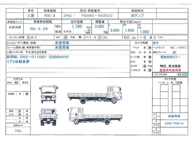 　問合番号５０９８　群馬在庫　深ダンプ　３トン　リア２枚観音扉　新明和　５速　長３０００　幅１６００　高１０６０(2枚目)