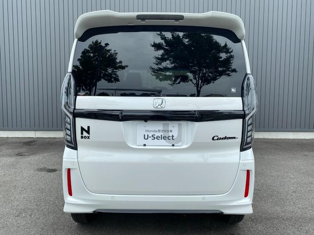 N-BOXカスタム Lスタイル+ブラック 衝突軽減ブレ-キ DVD再生 横滑り防止 シ-トヒ-タ- クルーズコントロール LEDライト ナビTV 地デジ スマキー フルオートエアコン パワーステアリング ABS USB(3枚目)