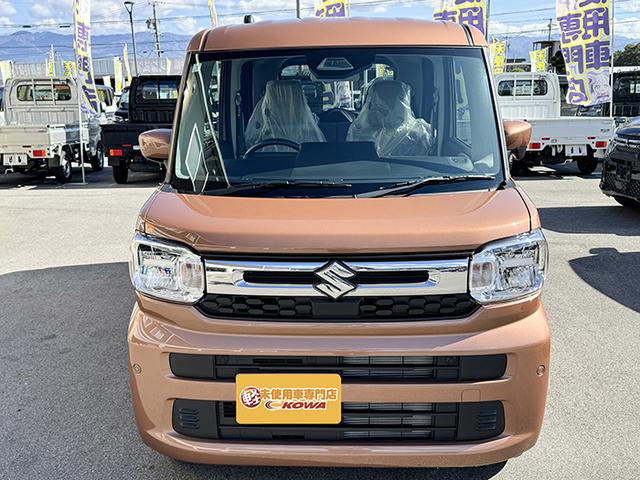 スペーシア ハイブリッドＧ　４ＷＤ　届出済未使用車　両側スライド　クリアランスソナー　衝突被害軽減システム　ＬＥＤヘッドランプ　スマートキー　アイドリングストップ　電動格納ミラー　シートヒーター　ベンチシート　ＣＶＴ　盗難防止（5枚目）