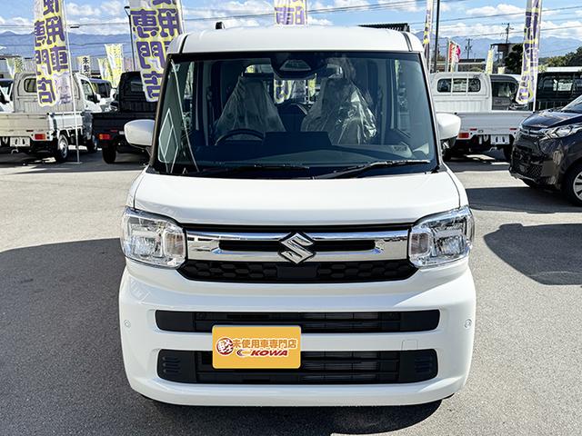 スペーシア ハイブリッドＧ　４ＷＤ　届出済未使用車　両側スライド　クリアランスソナー　衝突被害軽減システム　ＬＥＤヘッドランプ　スマートキー　アイドリングストップ　電動格納ミラー　シートヒーター　ベンチシート　ＣＶＴ　盗難防止（5枚目）