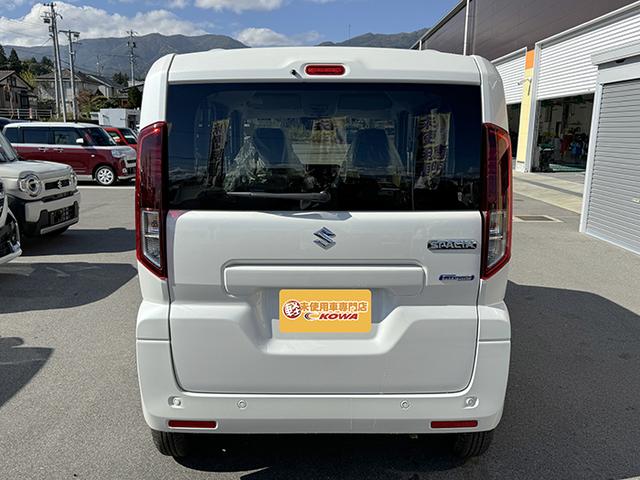 スペーシア ハイブリッドＧ　４ＷＤ　届出済未使用車　両側スライド　クリアランスソナー　衝突被害軽減システム　ＬＥＤヘッドランプ　スマートキー　アイドリングストップ　電動格納ミラー　シートヒーター　ベンチシート　ＣＶＴ　盗難防止（7枚目）