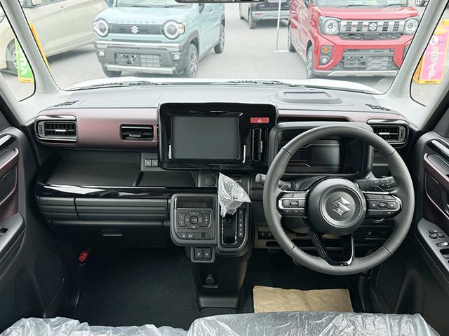 スペーシアカスタム ハイブリッドＸＳターボ　４ＷＤ　届出済未使用車　両側スライドドア　クリアランスソナー　クルーズコントロール　衝突被害軽減システム　ＬＥＤヘッドランプ　スマートキー　アイドリングストップ　シートヒーター　ベンチシート　ＣＶＴ（6枚目）