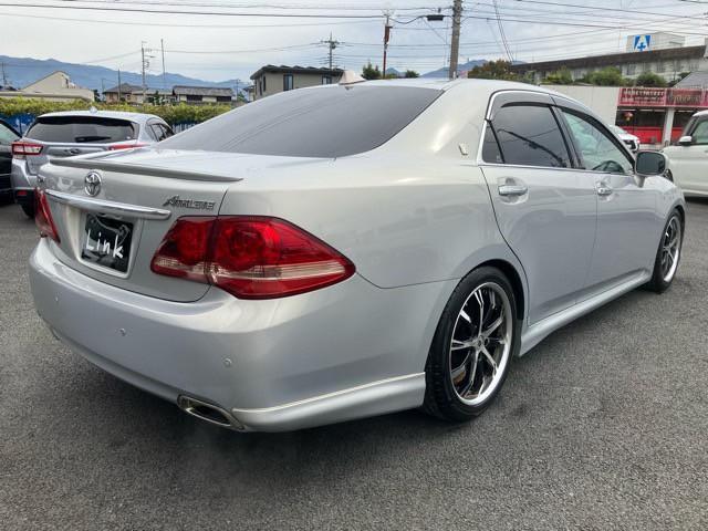 クラウン 2.5アスリート ナビパッケージ ユーザー買取車 メーカー純正ナビ フルセグTV Bluetooth バックモニター サイドモニター 社外18インチアルミ オートエアコン ETC パワーシート シートヒーター 取保 スペアキー(6枚目)