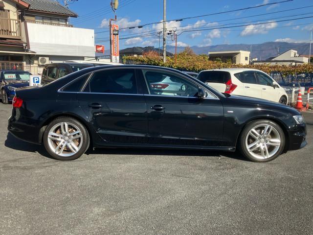 Ａ４ ２．０ＴＦＳＩ　Ｓラインパッケージ　ユーザー買取車　メーカーナビ　バックモニター　フルセグＴＶ　Ｂｌｕｅｔｏｏｔｈ　純正１８インチアルミ　ＨＩＤヘッドライト　パワーシート　シートヒーター　ハーフレザー　取保　スペアキ（4枚目）