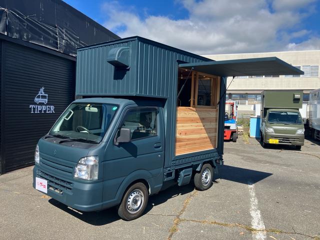 キャリイトラック ＫＣエアコン・パワステ　キッチンカー　オールペイント　外部電源取り込み　コンセント４つ　シンク３つ　走行距離９５，５００ｋｍ　２０Ａ　２００Ｖ　換気扇付き（2枚目）