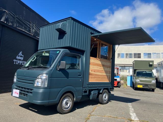 キャリイトラック ＫＣエアコン・パワステ　キッチンカー　オールペイント　外部電源取り込み　コンセント４つ　シンク３つ　走行距離９５，５００ｋｍ　２０Ａ　２００Ｖ　換気扇付き（3枚目）