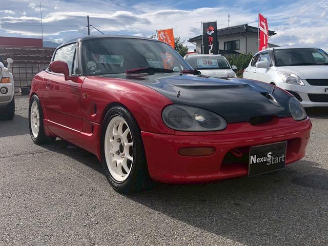 カプチーノ ベースグレード　同色全塗装・５ＭＴ・クラフトマンタフエンジン・Ｄｅｆｉ追加メーター・ＧＲｅｄｄｙ　ｅ－ｍａｎａｇｅ・アラゴスタ車高調・ロールバー・ＨＴ０７タービン・ＴＯＭＥＩフューエルレギュレーター（6枚目）