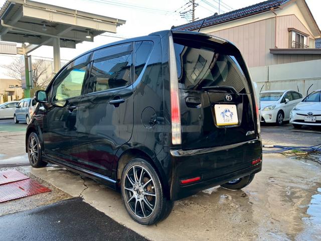 ムーヴ カスタム R ターボ ワンセグ ツイーター 社外アルミ HIDヘッドライト フォグランプ スマートキー シートカバー スタッドレスタイヤ可(11枚目)