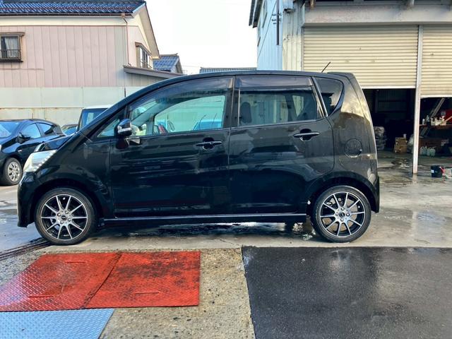 ムーヴ カスタム R ターボ ワンセグ ツイーター 社外アルミ HIDヘッドライト フォグランプ スマートキー シートカバー スタッドレスタイヤ可(12枚目)