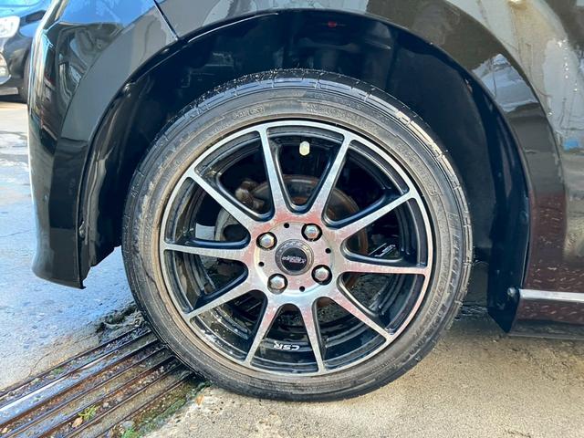 ムーヴ カスタム R ターボ ワンセグ ツイーター 社外アルミ HIDヘッドライト フォグランプ スマートキー シートカバー スタッドレスタイヤ可(49枚目)