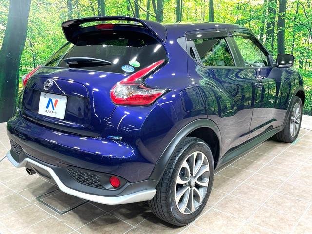 ジューク 15RX エアロ 純正SDナビ バックカメラ 禁煙車 スマートキー ETC オートライト オートエアコン 純正17インチアルミ Bluetooth CD フルセグ(17枚目)