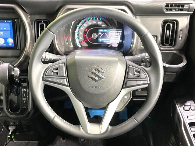 【純正革巻きステアリング】上質な革を使用することで、手にしっかり馴染みとても運転しやすいハンドルです♪