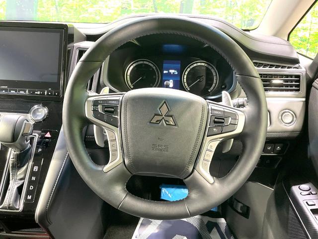 【純正革巻きステアリング】上質な革を使用することで、手にしっかり馴染みとても運転しやすいハンドルです♪