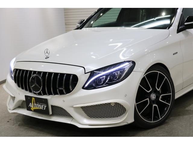 Ｃクラス Ｃ４５０　ＡＭＧ　４マチック　ＡＭＧエアロ・１９ＡＷ／Ｈ＆Ｒダウンサス／エクスクルーシブＰＫＧ／レーダーセーフティＰＫＧ／黒革パワーシート／シートヒーター／純正ＨＤＤナビ・フルセグ／クルコン／レーダー探知機／カロッツェリアドラレコ（3枚目）