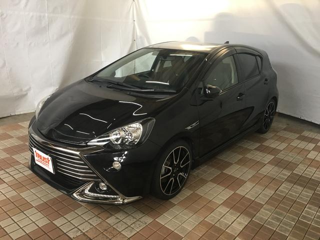 アクア G G’s 純正ナビ フルセグ HDMI バックカメラ ビルトインETC LEDヘッドライト フロントフォグ オートライト ハーフレザーシート シートヒーター スマートキー2個 純正アルミホイール クルコン(4枚目)