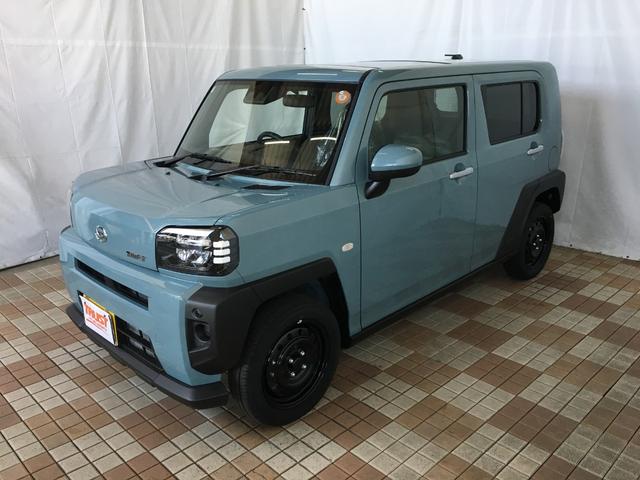 タフト Ｘ　届出済未使用車　アップグレードパック　スマートアシスト　ガラスルーフ　ＬＥＤヘッドライト　リバース連動リヤワイパー　スマートキー２個　プッシュスタート　シートリフター　電動パーキング（3枚目）