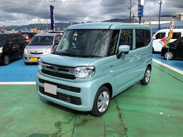 スペーシア ハイブリッドＸ　４ＷＤ　届出済未使用車　両側パワースライドドア　オットマン付リアシート　レーダーブレーキ　シートヒーター　サーキュレーター　スマートキー　盗難防止システム　衝突安全ボディ　電格ミラー　ＥＳＰ（3枚目）