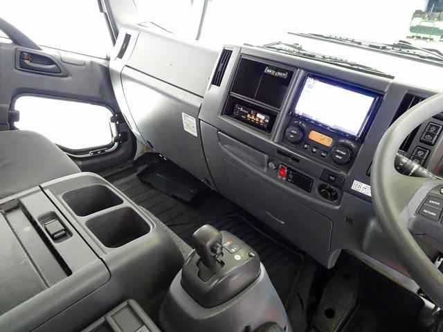 フォワード 　３．７５ｔ　標準ベッドレス　アルミアオリ　平ボデー　リアエアサス　三方開　左右セイコーラック　左右リア支柱脱着可　横ねた１５本　前立て鳥居鉄板張り／丸フック４個　左右床端ラッシングレールフック付（9枚目）