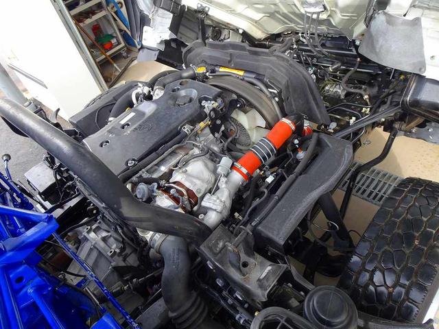 エルフトラック 高床　３．５ｔ　ワイドロング　タダノ４段　２．９ｔ吊りセルフクレーン付　Ｈ１３年製　ラジコン／フックイン付　三方開　床板アピトン張替え（２０ｍｍ）　リアブル積み加工　横ねた１９本／チャンネル増し８本（40枚目）