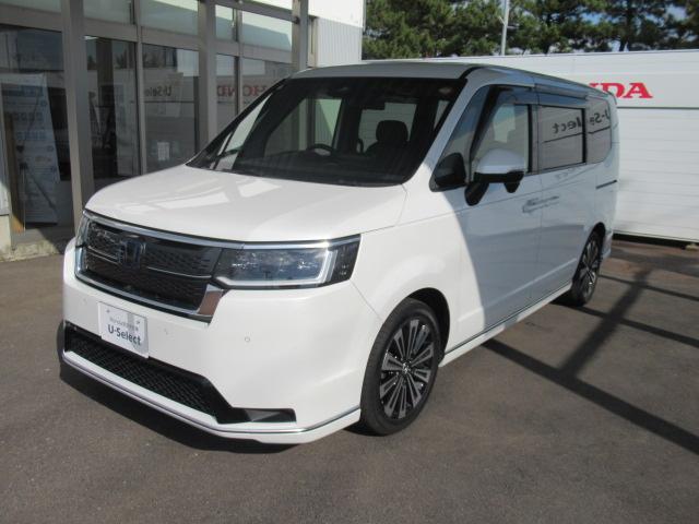 ステップワゴン e:HEVスパーダプレミアムライン マルチカメラ Pテールゲート Wエアコン 両側自動ドア Fセグ USB接続 クリアランスソナ クルーズC 助手席エアバッグ スマートK シ-トヒ-タ- DVD再生(7枚目)