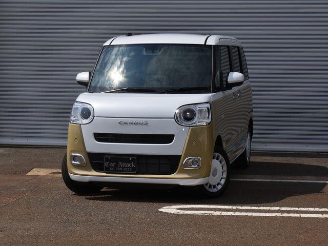ムーヴキャンバス ストライプスＧターボ　４ＷＤ　ターボ　純正メモリーナビＴＶ　バックカメラ　両側パワスラ　スマートアシスト　クルーズコントロール　ＬＥＤライト　プッシュスタート　シートヒーター　オートライト　サンドベージュＭツートン（2枚目）