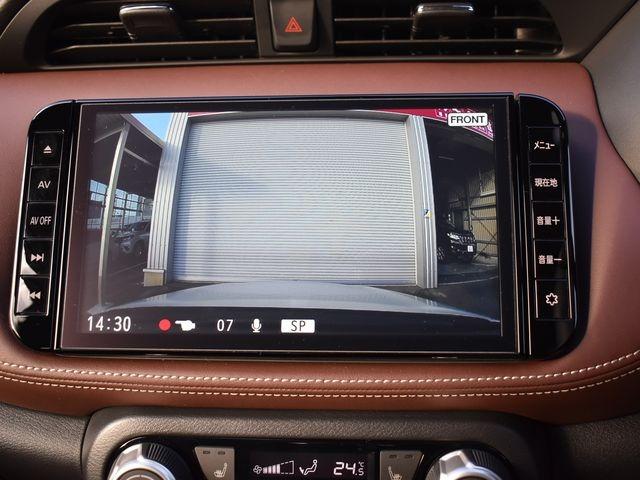 キックス Ｘ　ＦＯＵＲ　ツートーンインテリアエディション　ブラウン内装　４ＷＤ　純正９インチナビＴＶ　アラウンドビューＭ　ドラレコ　プロパイロット　ＥＴＣ　レザーシート　インテリジェントルームミラー　シートヒーター　純正アルミ　ステアリングヒーター　禁煙車（8枚目）