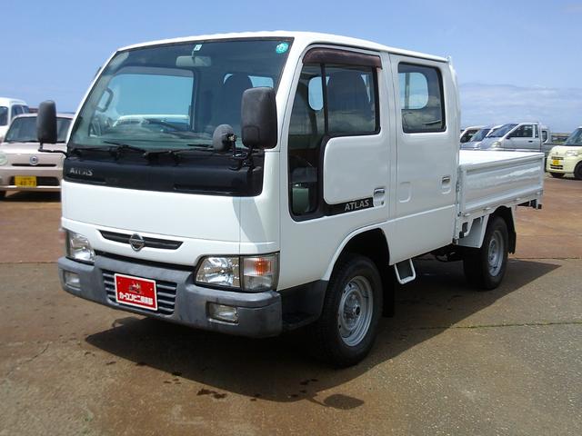 ＷキャブロングＤＸ　Ｗキャブ　４ＷＤ　５速マニュアル　積載１ｔ　全低床　車両総重量３２５０ｋｇ　普通免許運転　エアコン　パワステ　全塗装済み　三方開　ディーゼル車　走行距離１１９０００キロ(2枚目)