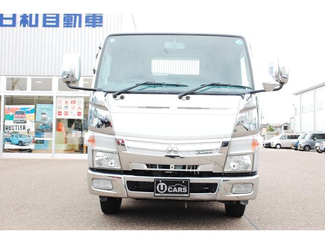 キャンター 全低床ダンプ 4WD  6AT 最大積載1.85t エアコン パワステ パワーウィンドウ キーレス ETC 3人 電動格納&調整ミラー ヒーターミラー コボレーン 歩み掛 荷台照明 総重量5t未満(4枚目)