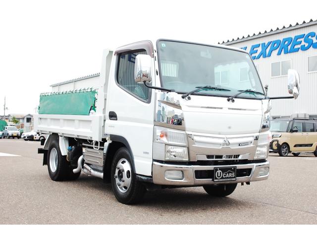 キャンター 全低床ダンプ 4WD  6AT 最大積載1.85t エアコン パワステ パワーウィンドウ キーレス ETC 3人 電動格納&調整ミラー ヒーターミラー コボレーン 歩み掛 荷台照明 総重量5t未満(14枚目)