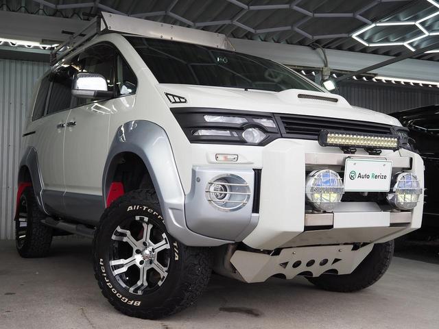 デリカD:5 D パワーパッケージ 4WD 9インチナビ 後席M ボディリフト 両側Pスラ MKW16AW 社外ボンネット サブバッテリー FFヒーター 社外マフラー ルーフラック JAOSリアラダー シートヒーター コーナーセンサー(3枚目)