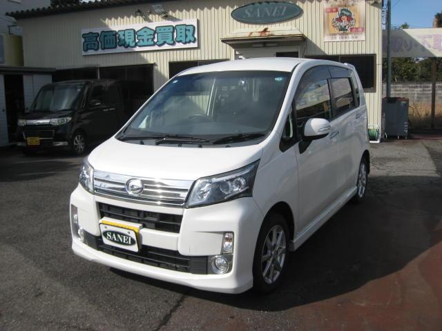 ムーヴ カスタム X SA フルタイム4WD 走行53,000KM キーフリープシュスタート 純正ナビ フルセグテレビ BT スマアシ衝突軽減ブレーキ LEDヘッドライト フォグランプ 純正アルミ 車検令和8年9月まで(2枚目)