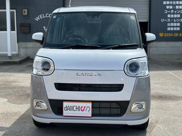 ムーヴキャンバス ストライプスＧ　届出済未使用車　両側電動スライドドア　スマートアシスト　前席シートヒーター　オートエアコン　ＬＥＤヘッド／フォグ　オートライト　電動格納ドアミラー　アイドリングストップ　スマートキー（8枚目）