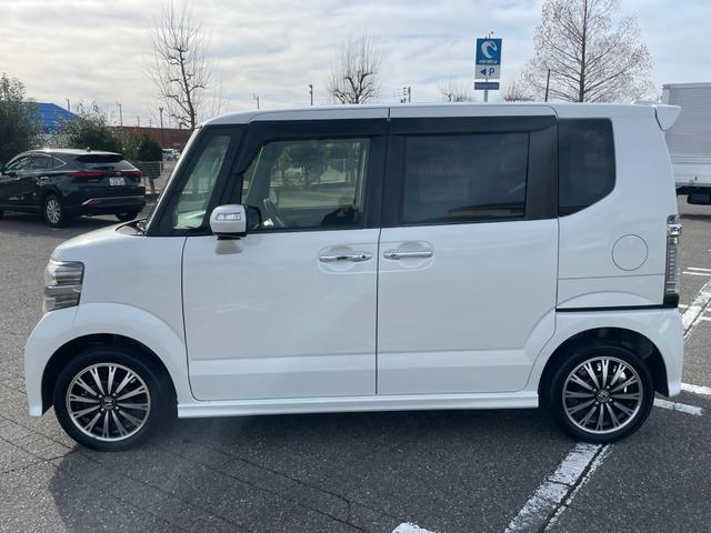 N-BOXカスタム G・ターボLパッケージ 4WD 禁煙 衝突軽減ブレーキ ナビ・フルセグTV・Bカメラ・ブルートゥース・USB クルーズコントロール 両側電動スライドドア スマートキー シートヒーター シートバックテーブル オートライト(6枚目)