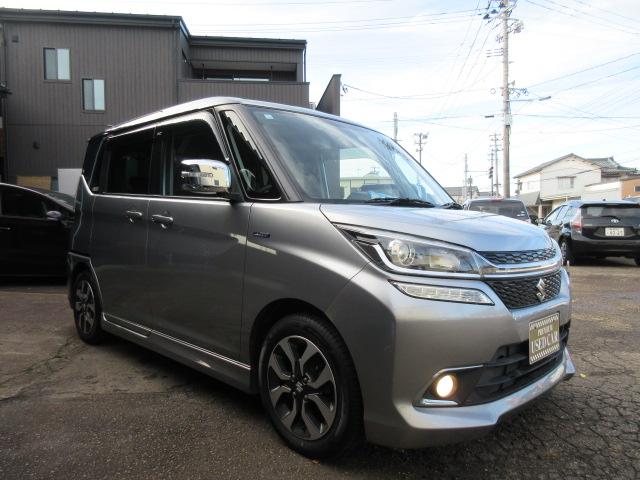 ソリオバンディット ハイブリッドＭＶ　パワースライド　フリップダウン　ＳＤナビ　フルセグＴＶ　Ｂｌｕｅｔｏｏｔｈ　Ｂカメラ　ＥＴＣ　前後ドラレコ　禁煙車　シートカバー　シートヒーター　ＨＩＤライト　ＦＯＧランプ　車線逸脱警報　横滑り防止（3枚目）