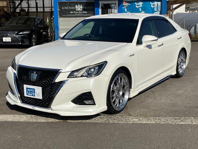 クラウンハイブリッド アスリートS 新品20インチ・新品ハーフエアロ・クリアランスソナー・前後ドライブレコーダー・シートヒーター・エアーシート・ステアリングヒーター・マフラー(2枚目)
