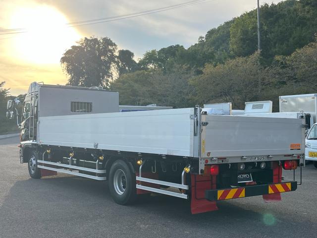 ヒノレンジャー 平ボディ/アルミハイブロック/ワイド/6200/エアサス/最大2950kg積載/6MT/床鉄板/内カン/メッキ架装/200L+100L燃料タンク/ステン道具箱/ETC/トランテックス/240PS(2枚目)