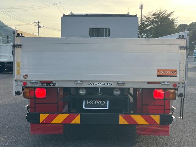 ヒノレンジャー 平ボディ/アルミハイブロック/ワイド/6200/エアサス/最大2950kg積載/6MT/床鉄板/内カン/メッキ架装/200L+100L燃料タンク/ステン道具箱/ETC/トランテックス/240PS(5枚目)