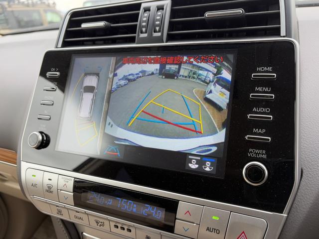ランドクルーザープラド TX Lパッケージ 買取直販 寒冷地仕様 コムテック前後ドラレコ メーカー装着9型メモリーナビ 本革シート BSM RCTA パノラミックビューモニター 14スピーカー ルーフレール サンルーフ 純正19インチAW(12枚目)
