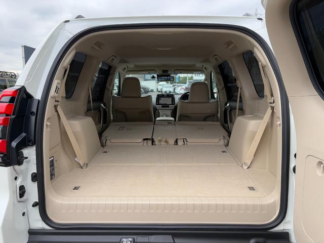 ランドクルーザープラド TX Lパッケージ 買取直販 寒冷地仕様 コムテック前後ドラレコ メーカー装着9型メモリーナビ 本革シート BSM RCTA パノラミックビューモニター 14スピーカー ルーフレール サンルーフ 純正19インチAW(39枚目)
