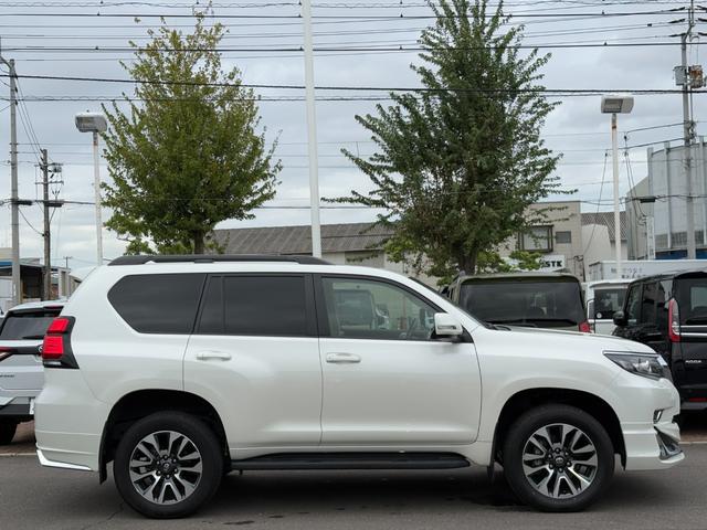 ランドクルーザープラド TX Lパッケージ 買取直販 寒冷地仕様 コムテック前後ドラレコ メーカー装着9型メモリーナビ 本革シート BSM RCTA パノラミックビューモニター 14スピーカー ルーフレール サンルーフ 純正19インチAW(54枚目)