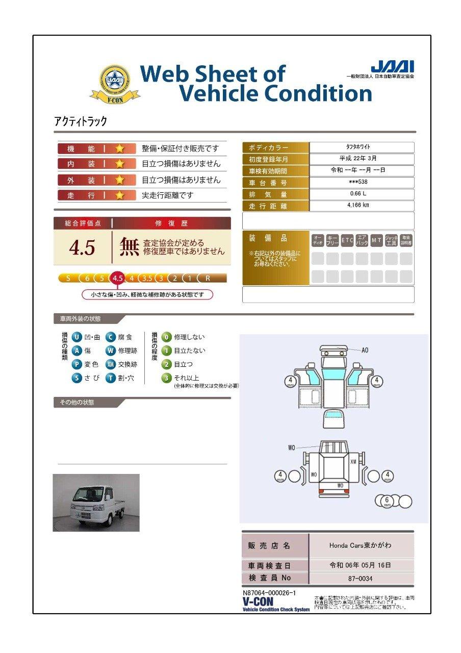 車両状態評価書