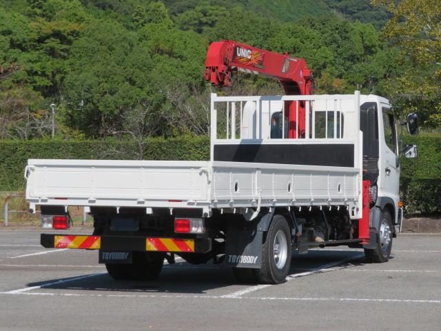 ヒノレンジャー ２．５ｔ　４段ラジコンフックイン　内寸－長５４０／幅２１１／高４０・ユニック・２．９３ｔ吊り・床板・アオリ３方開・ロープ穴３対・セイコーラック付・１９０馬力ターボ（2枚目）
