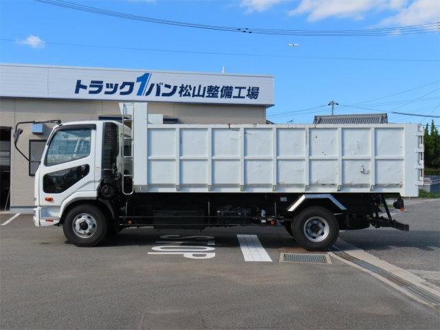 ファイター ２．５ｔ　土砂禁　ロングダンプ　内寸－長５３０／幅２００／高１１９・新明和・１２．６立米・リア観音開・２２０馬力ターボ（3枚目）