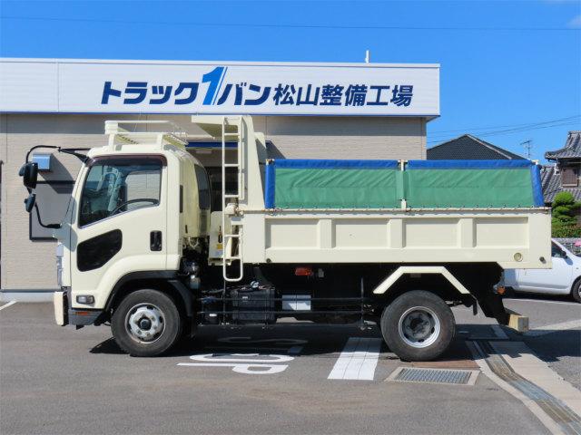 フォワード ５．２ｔ　増トン　Ｌゲートダンプ　内寸－長３０５／幅２０６／高４９・新明和・電動コボレーン・中型免許対応車・２１０馬力ターボ（3枚目）