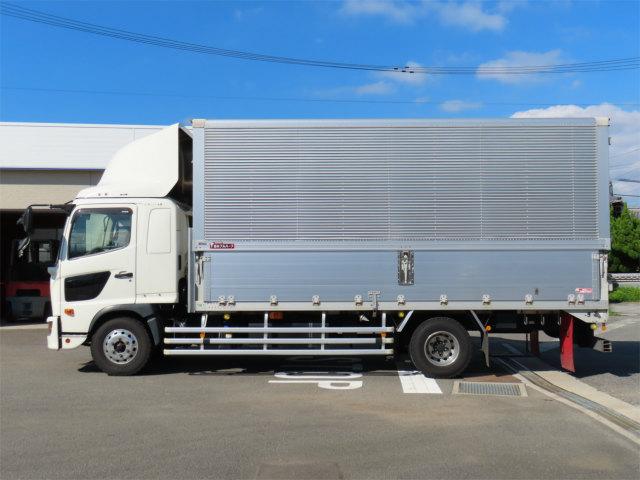 ヒノレンジャー 5.4t 増トン アルミウイング 内寸-長529/幅223/高235・日本フルハーフ・床板・落フック5対・ラッシング2段・リア観音開・門口-幅210/高225・セイコーラック付・アルミホイール付・240馬力ターボ(3枚目)
