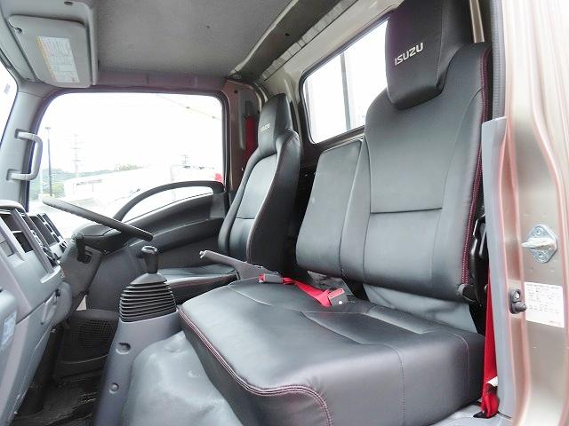 エルフトラック 2t ロング 全低床 パワーゲート 内寸-長445/幅180/高38・新明和・床板・垂直パワーゲート・昇降能力600kg・パワーゲート寸法-幅177/奥行87・アオリ3方開・セイコーラック付・150馬力ターボ(12枚目)