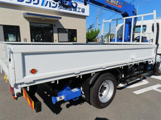 キャンター 3t ワイドロング 6段ラジコンフックイン 内寸-長370/幅207/高37・タダノ・床板・2.93t吊り・ML(モーメントリミッター)警報型・差違いジャッキ・リアジャッキ・アオリ3方開・セイコーラック付・150馬力ターボ(33枚目)