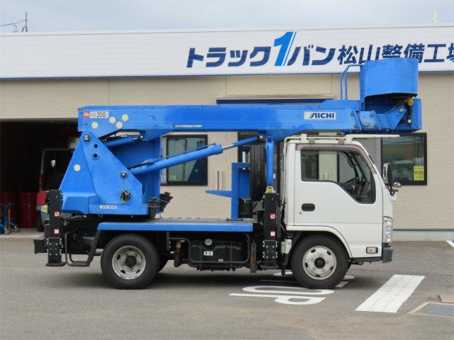 エルフトラック 11.9m 高所作業車 アイチ・バケット積載荷重200kg・パイプ製バケット・アワメーター1119時間・150馬力ターボ(4枚目)